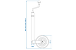 Rueda de apoyo ProPlus 341510 de 150 kg y 48 mm, con escala de 800 a 1040 mm.