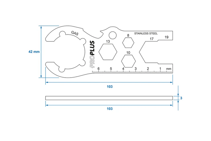 Llave multifunción para cilindros de gas ProPlus 770549DEV01