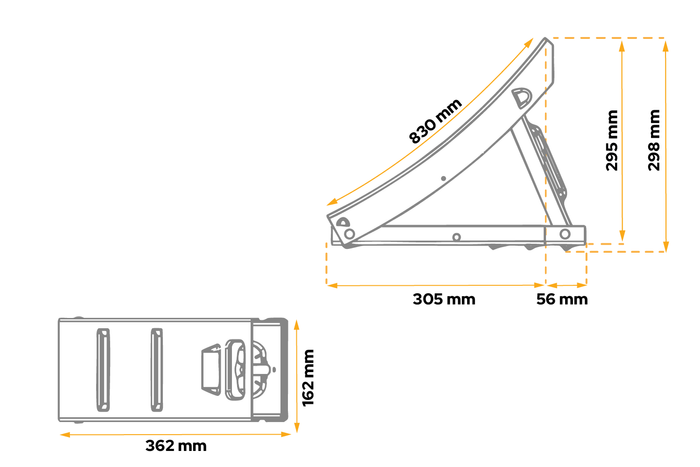 Calzo para rueda AL-KO H: 298 mm UK 800 metálico, plegable