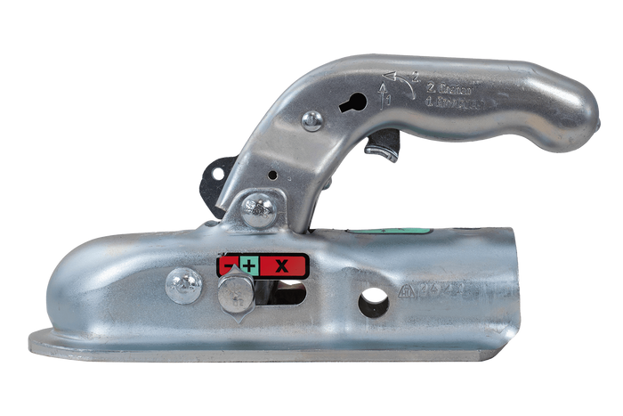 Enganche de bola KNOTT K20-B para remolque de 2000 kg con barra de tiro de tubo de 45 mm, hierro fundido