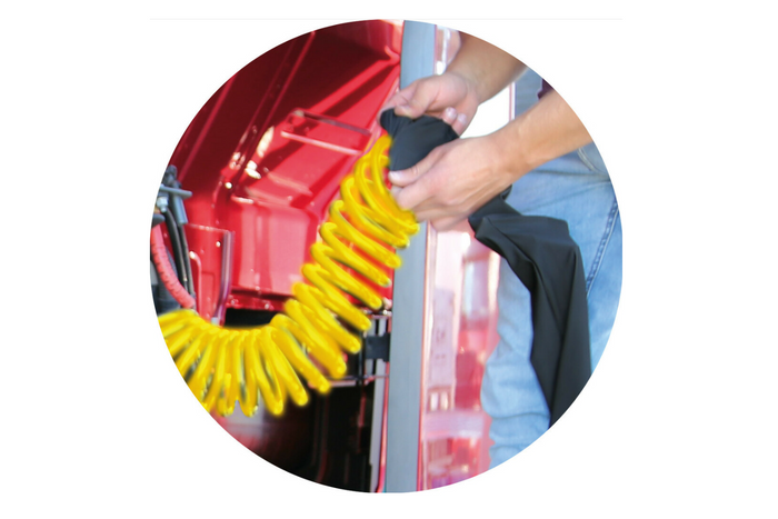 Funda para cable en espiral LAMPA Truck-Tights 97173, funda flexible negra, 220 cm de diámetro, 11 cm.