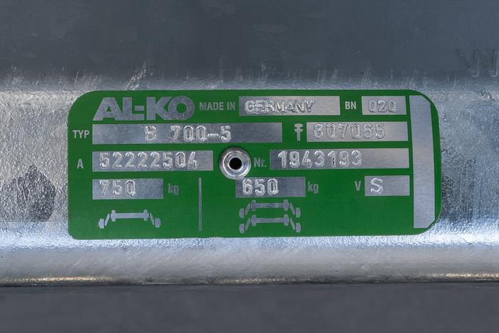 AL-KO COMPACT eje frenado para remolque / grúa 750kg 700mm 1100mm 5x112