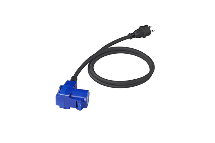 Adaptador con enchufe Schuko y conector angular CEE + toma Schuko 16A ProPlus 373528DE cable 150cm