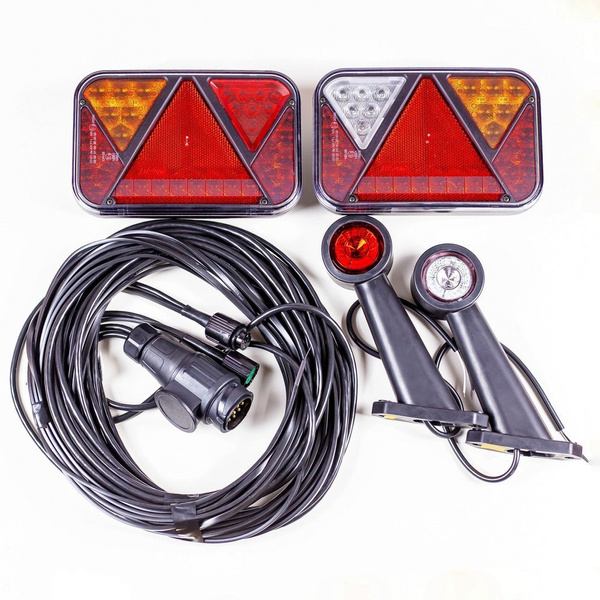 Conjunto: Pilotos traseros LED Fristom FT-270, luces de gálibo LED Horpol LD 726 con arnés 7 m 13-pin