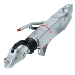 Dispositivo de inercia AL-KO 2.8VB1 con enganche AK351 para remolque de 3500 kg con lanza cuadrada