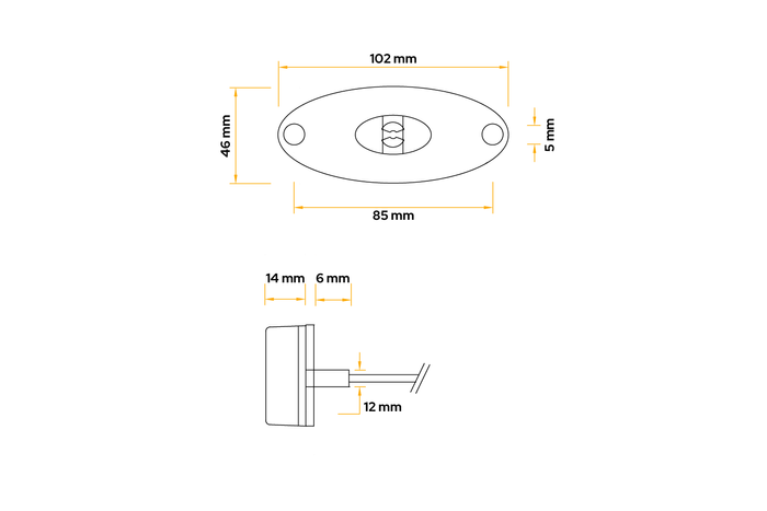 Lámpara de señalización LED ASPÖCK FLATPOINT II, blanca, universal