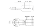 Enganche de ojo KNOTT KK6220S para remolque de 3500 kg con barra de tiro tubular de 60 mm