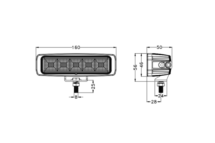 Reflector de lámpara de trabajo LED TT TECHNOLOGY NEGRO TT.13445 45xLED 3120lm rectangular