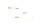 Tubo recto para el montaje del guardabarros DOMAR D51100, diámetro del soporte 33 mm, longitud 450 mm.