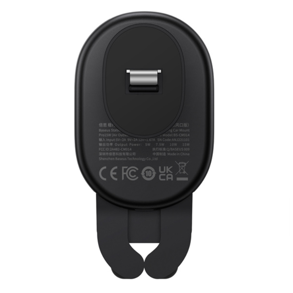 Soporte para teléfono móvil BASEUS Stable Gravity con carga inalámbrica Qi de 15 W para la rejilla de ventilación