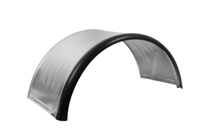 Guardabarros doble para remolque de 15-16" DOMAR DK7115, paso de rueda de 880/400 mm, metálico con borde de goma.