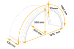 Guardabarros para remolque 19,5-22,5" DOMAR DK1675 paso de rueda 1300/430mm