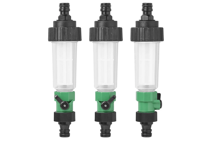 Filtro de agua ProPlus 150770 para grifo/manguera con conexión universal y filtro adicional.