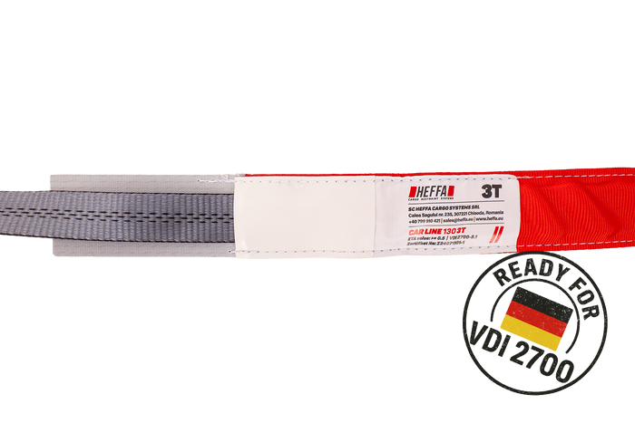 Juego de cuatro correas de transporte para remolque HEFFA CARLINE 130, correas de sujeción de ruedas 2,8 m/35 mm/3 t VDI 2700