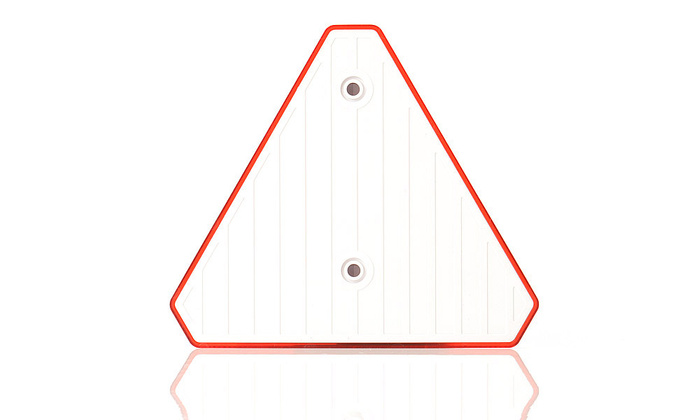 Triángulos de advertencia rojos WAŚ, 150 mm, juego, reflectores 4x