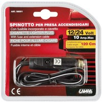 Enchufe mechero de coche 12/24 V con cable de 120 cm