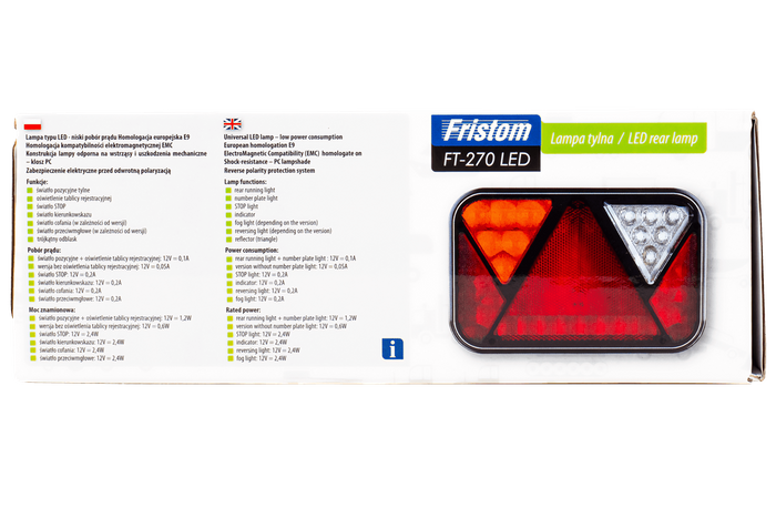 Piloto trasero FRISTOM FT-270 LED CANBUS 6 funciones derecho