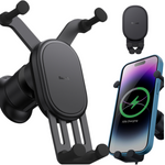 Soporte para teléfono móvil BASEUS Stable Gravity con carga inalámbrica Qi de 15 W para la rejilla de ventilación