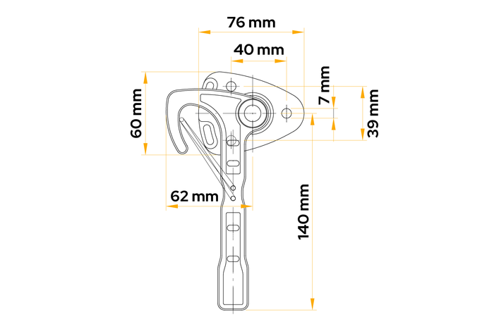 Gancho lateral derecho WINTERHOFF WV 10-R Cierre de gancho lateral de remolque