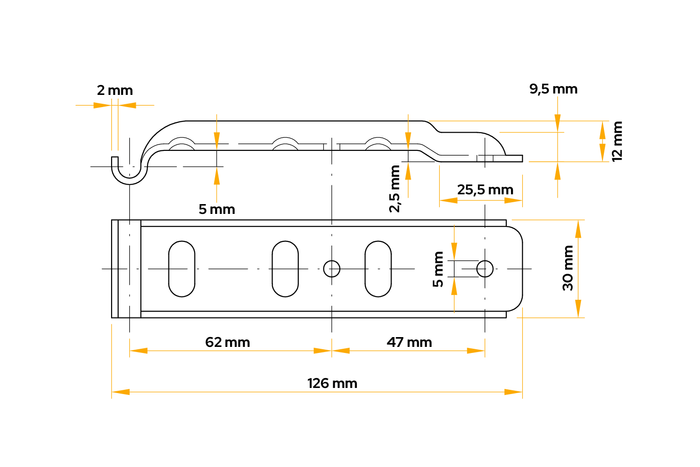 Soporte de enganche lateral UNITRAILER Z-02/BVG 10-B para enganche lateral de remolque