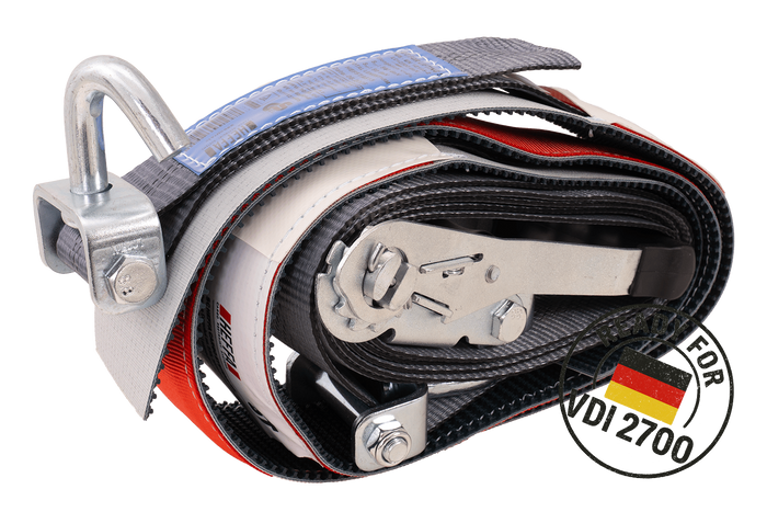 Correa de transporte para grúa HEFFA CARLINE 130, correa de sujeción de ruedas, 5 m/50 mm/5 t VDI 2700