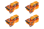Juego de cuatro correas de transporte UNITRAILER de 8 m/50 mm/5 t de color naranja con tensor.