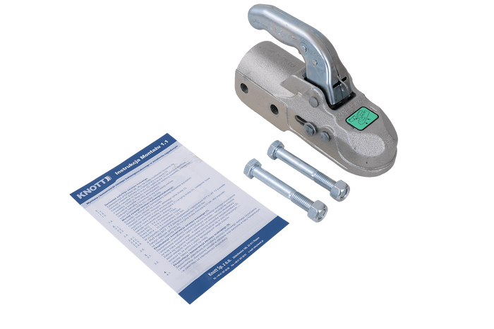 Enganche de bola KNOTT K35-C para remolque de 3500 kg con barra de tiro de tubo de 60 mm, hierro fundido