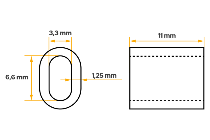 Conector de aluminio para cuerdas DROMET ZLA.3, manguito para cuerdas de 3 mm