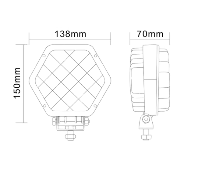 Reflector de luz de trabajo LED TT TECHNOLOGY TT.13248S 16xLED 3400lm