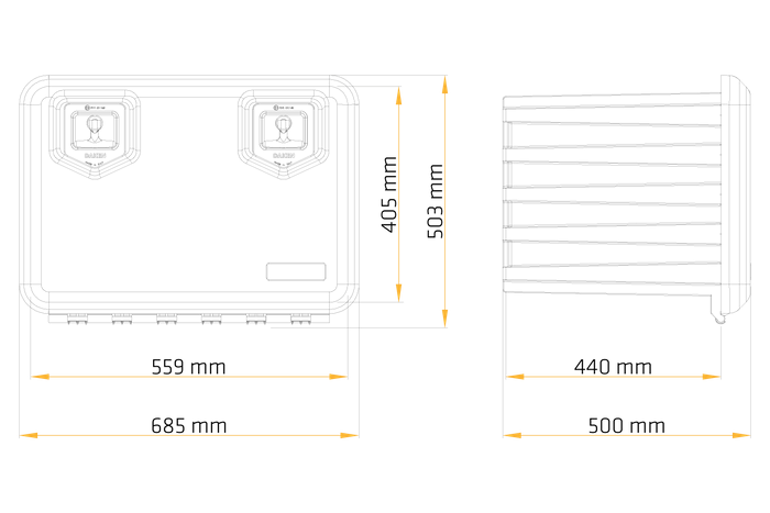 DAKEN 81205 ARKA caja de herramientas 685x500x500mm 109l