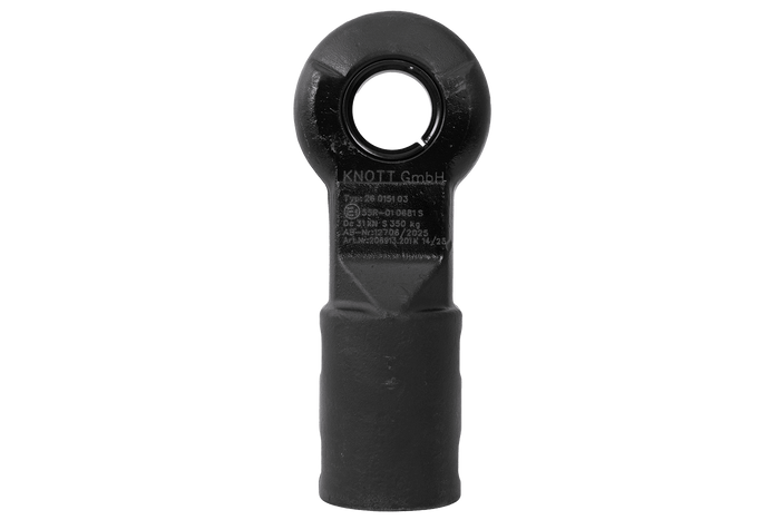 Enganche de ojo KNOTT KK6220S para remolque de 3500 kg con barra de tiro tubular de 60 mm