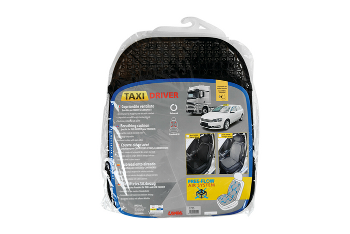 Cojín de asiento transpirable LAMP Taxi Driver, alfombrilla negra para asiento de coche