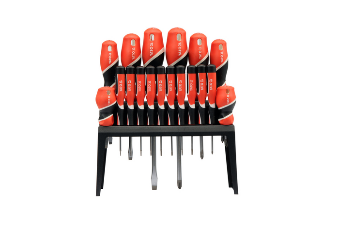 Juego de destornilladores YATO YT-25982 de 18 piezas con soporte