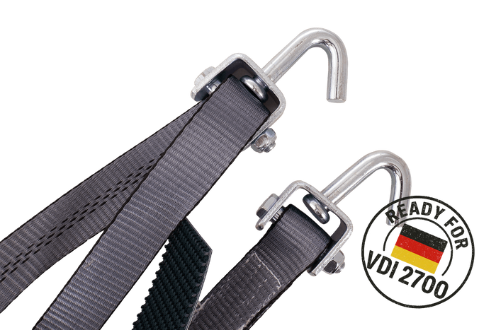 Correa de transporte para grúa HEFFA CARLINE 130, correa de sujeción de ruedas, 2,8 m/35 mm/3 t, VDI 2700