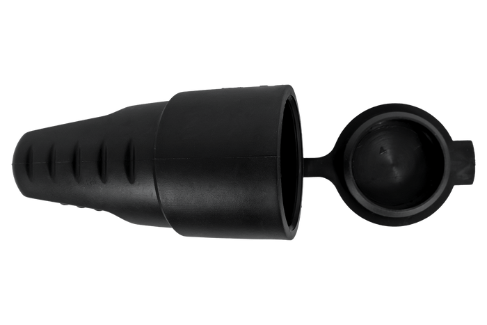 Conector hembra MANTES de 3 pines, de goma, con tapa, 16 A, 250 V