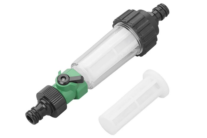 Filtro de agua ProPlus 150770 para grifo/manguera con conexión universal y filtro adicional.