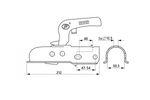 Enganche de bola STEELPRESS ZSK-1300C para remolque de 1300 kg con barra de tiro tubular de 50 mm