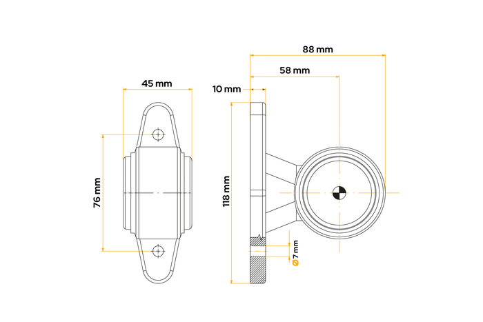 Lámpara de señalización LED FRISTOM FT-009A, universal, con brazo de goma