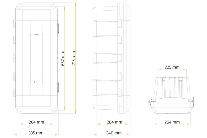 Caja extintor 6/9kg DAKEN 82130 REGON 715x335x240mm rojo