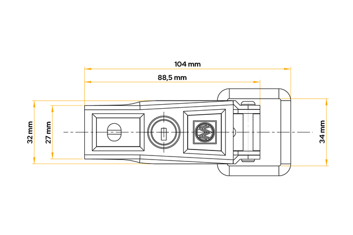 Juego de dos ganchos laterales de remolque WINTERHOFF BVS 60-1 para bloquear el lateral del remolque con una llave