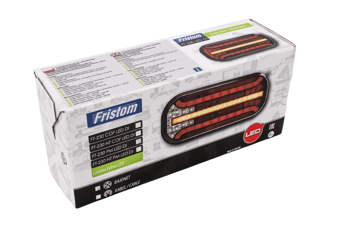 FRISTOM FT-230 Piloto trasero LED de bayoneta, 6 funciones, universal