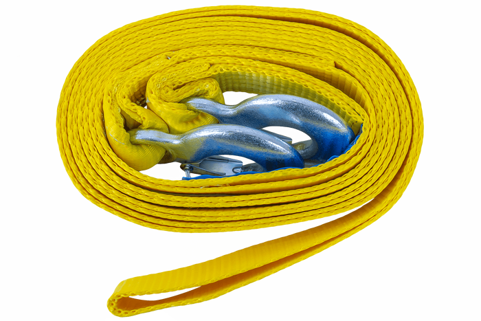 Cuerda de remolque con ganchos UNITRAILER correa de remolque 5m/50mm/6t amarilla