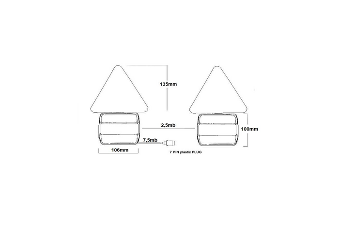 Luces traseras KAMAR L1070-Z 4 funciones izquierda + derecha con imán