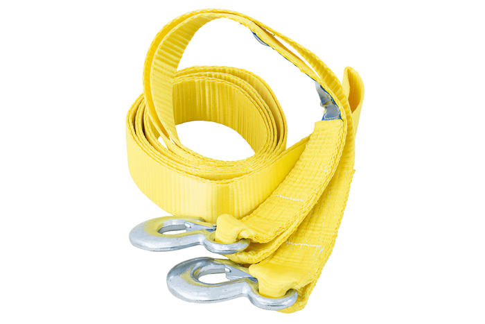 Cuerda de remolque con ganchos UNITRAILER correa de remolque 4,5m/50mm/5t amarilla