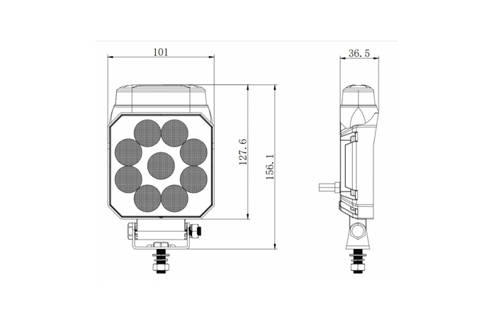 Lámpara de advertencia/marcha atrás LED KAMAR L2500 2 funciones