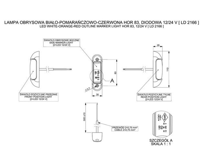 Lámpara de señalización LED universal HORPOL LD 2166