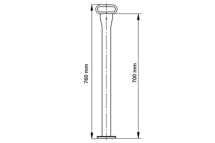 Soporte fijo KNOTT 4802429X para remolque de 175 kg, 48 mm, 700 mm