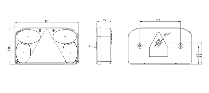 Piloto trasero FRISTOM FT-088 bayoneta 6 funciones derecho