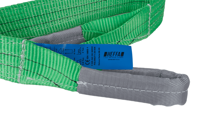 Eslinga de grúa HEFFA de 1 m/60 mm/2 t con bucles