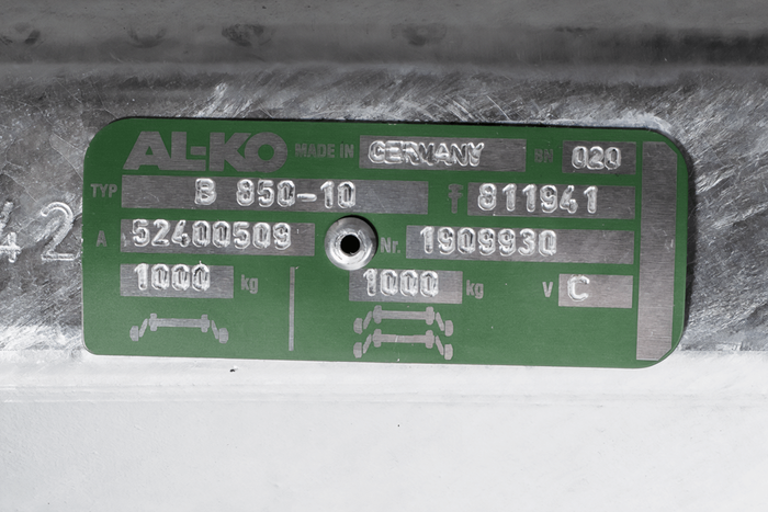 AL-KO COMPACT eje frenado para remolque / grúa 1000kg 1200mm 1780mm 4x100